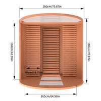 Thumbnail for Premium Canadian Red Cedar Barrel Sauna with panoramic window: 2 person