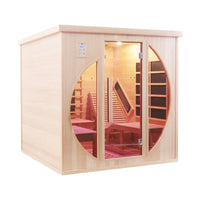 Thumbnail for Indoor Finnish Sauna Room - 2 person Full Spectrum Infrared Sauna with Recliners