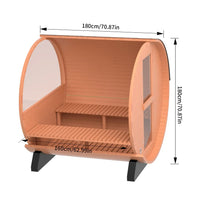Thumbnail for Premium Canadian Red Cedar Barrel Sauna with panoramic window: 2 person