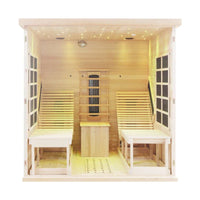 Thumbnail for Indoor Finnish Sauna Room - 2 person Full Spectrum Infrared Sauna with Recliners