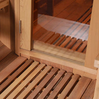 Thumbnail for Panoramic Red Cedar Barrel Sauna - 2 Person Outdoor Sauna with Stainless Steel Heater